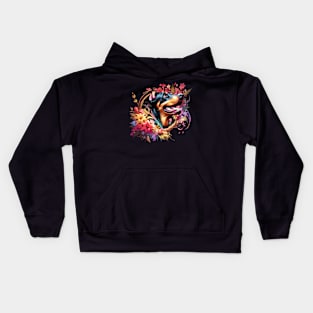 Doberman Pinscher Celebrates Mothers Day with Dog Mom Kids Hoodie